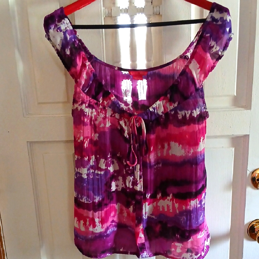Sunny Leigh Pink Tie Front Blouse